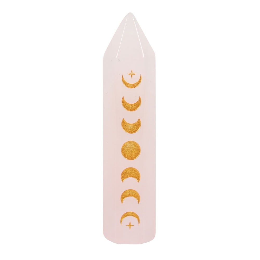 Something Different - 5cm Rose Quartz Moon Phase Crystal Point Kristall - Mehrfarben